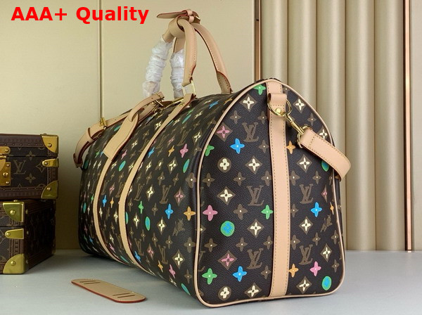 Louis Vuitton Keepall Bandouliere 50 Bag in Black Multicolor Monogram Canvas Replica