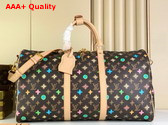 Louis Vuitton Keepall Bandouliere 50 Bag in Black Multicolor Monogram Canvas Replica