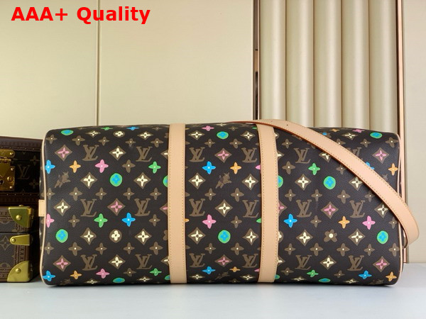 Louis Vuitton Keepall Bandouliere 50 Bag in Black Multicolor Monogram Canvas Replica