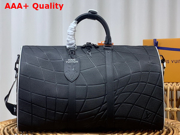 Louis Vuitton Keepall Bandouliere 50 Bag in Black Taurillon Calf Leather for 2022 FIFA World Cup M21382 Replica