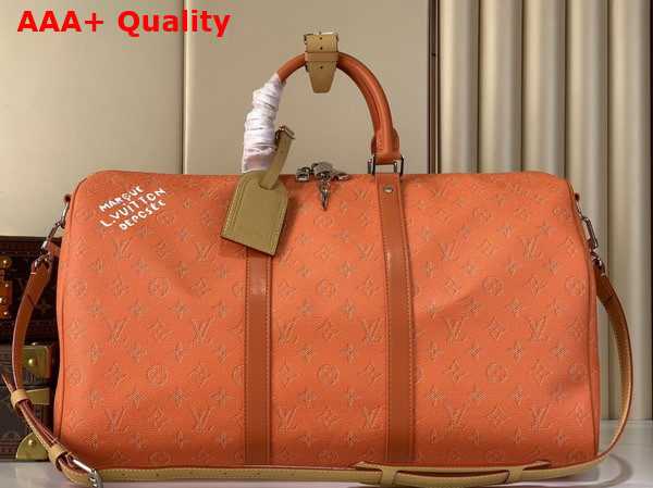 Louis Vuitton Keepall Bandouliere 50 Bag in Caramel Monogram Heritage Coated Canvas M26865 Replica