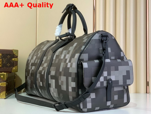 Louis Vuitton Keepall Bandouliere 50 Bag in Damoflage Black Coated Canvas M14957 Replica