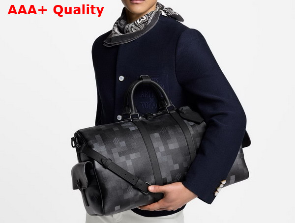 Louis Vuitton Keepall Bandouliere 50 Bag in Damoflage Black Coated Canvas M14957 Replica