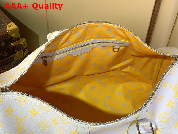 Louis Vuitton Keepall Bandouliere 50 Bag in Gray and Yellow Monogram Glow Coated Canvas M14834 Replica