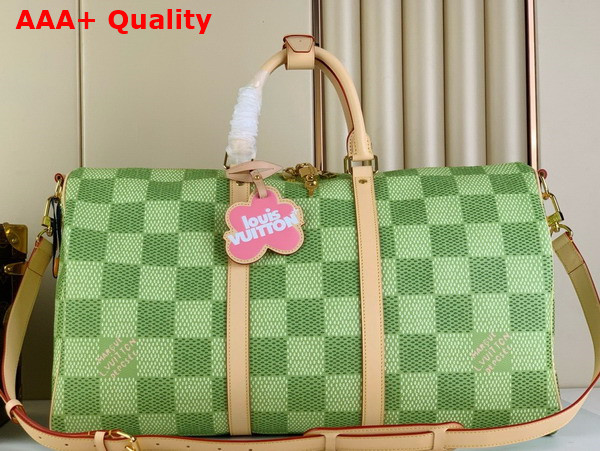 Louis Vuitton Keepall Bandouliere 50 Bag in Green Damier Golf Coated Canvas N40667 Replica