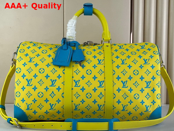 Louis Vuitton Keepall Bandouliere 50 Bag in Lime Green Monogram Playground Coated Canvas M21869 Replica