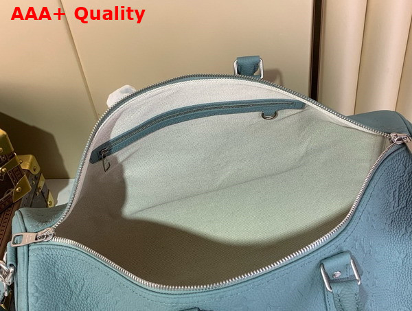Louis Vuitton Keepall Bandouliere 50 Bag in Misty Lake Green Taurillon Monogram Embossed Cowhide Leather M13976 Replica