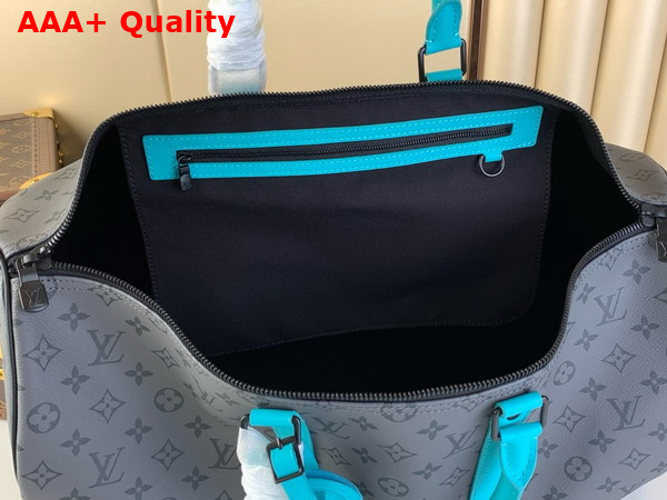 Louis Vuitton Keepall Bandouliere 50 Bag in Monogram Eclipse Reverse Coated Canvas Replica