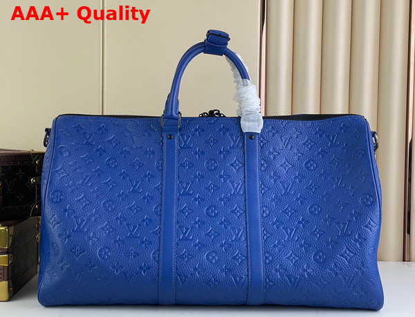 Louis Vuitton Keepall Bandouliere 50 Bag in Racing Blue Embossed Taurillon Monogram Cowhide Leather M23141 Replica