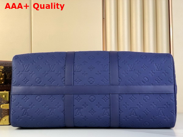 Louis Vuitton Keepall Bandouliere 50 Bag in Sapphire Monogram Embossed Taurillon Cowhide Leather M11495 Replica