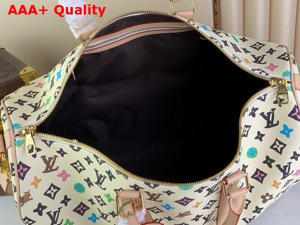 Louis Vuitton Keepall Bandouliere 50 Bag in White Multicolor Monogram Canvas Replica