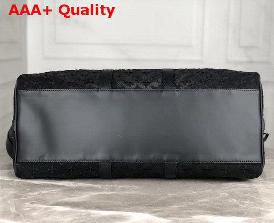 Louis Vuitton Keepall Bandouliere 50 Black Monogram Embroidered Mesh M53971 Replica