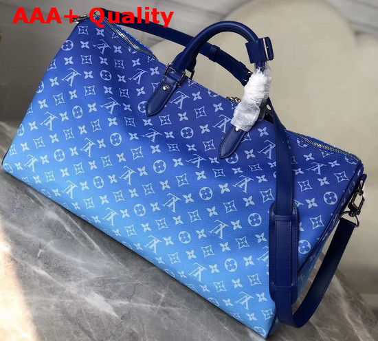 Louis Vuitton Keepall Bandouliere 50 Blue Monogram Canvas Replica