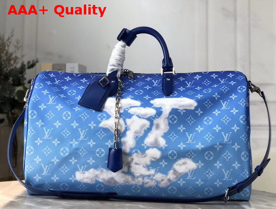 Louis Vuitton Keepall Bandouliere 50 Blue Monogram Canvas Replica