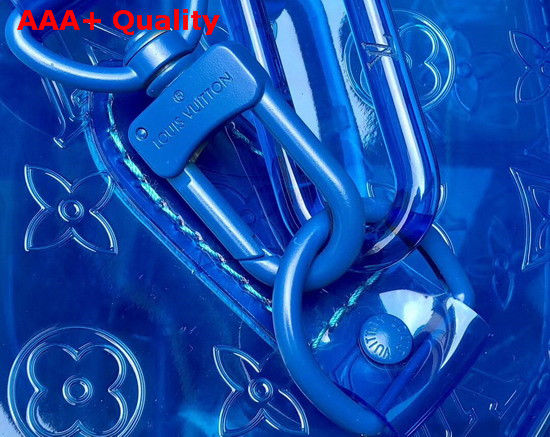 Louis Vuitton Keepall Bandouliere 50 Blue Transparent Embossed Monogram PVC M53272 Replica