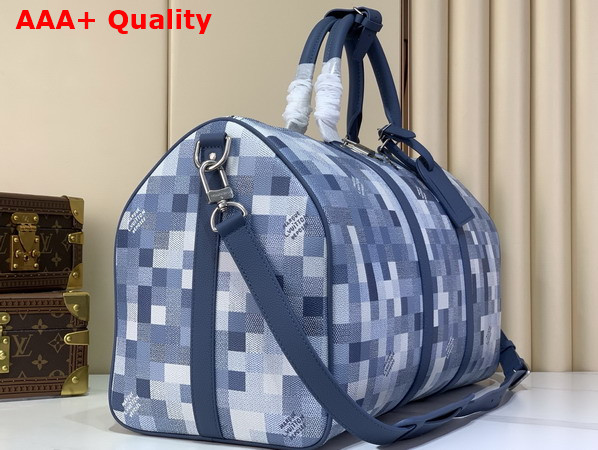 Louis Vuitton Keepall Bandouliere 50 Denim Blue Damoflage Coated Canvas M28842 Replica