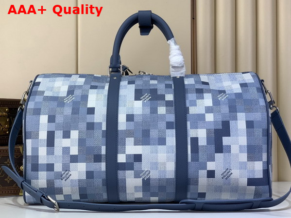 Louis Vuitton Keepall Bandouliere 50 Denim Blue Damoflage Coated Canvas M28842 Replica
