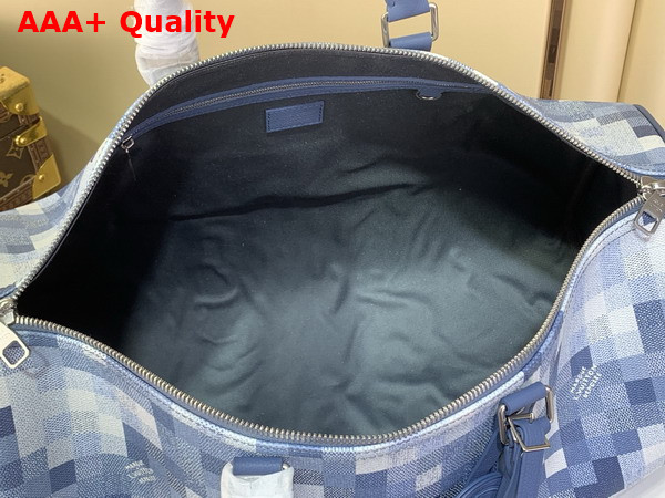 Louis Vuitton Keepall Bandouliere 50 Denim Blue Damoflage Coated Canvas M28842 Replica