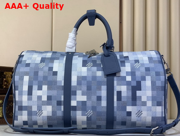 Louis Vuitton Keepall Bandouliere 50 Denim Blue Damoflage Coated Canvas M28842 Replica