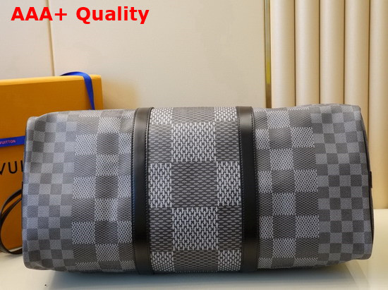 Louis Vuitton Keepall Bandouliere 50 Gray Damier Graphite 3D Coated Canvas N50016 Replica