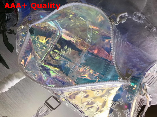 Louis Vuitton Keepall Bandouliere 50 Iridescent Prism Transparent Embossed Monogram PVC M53271 Replica