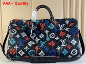 Louis Vuitton Keepall Bandouliere 50 LV Graffiti Orange Monogram Coated Canvas M21384 Replica