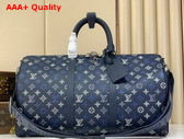 Louis Vuitton Keepall Bandouliere 50 Navy Blue Monogram Shadow Calfskin Leather Gradient Effect M28836 Replica