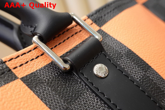 Louis Vuitton Keepall Bandouliere 50 Orange Damier Graphite Giant Coated Canvas N40420 Replica
