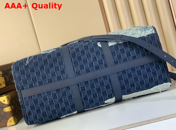 Louis Vuitton Keepall Bandouliere 50 Patchwork of Stone Washed Denim M26117 Replica