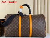 Louis Vuitton Keepall Bandouliere 50 Radiant Sun Monogram Macassar Coated Canvas Replica