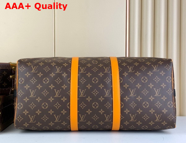 Louis Vuitton Keepall Bandouliere 50 Radiant Sun Monogram Macassar Coated Canvas Replica