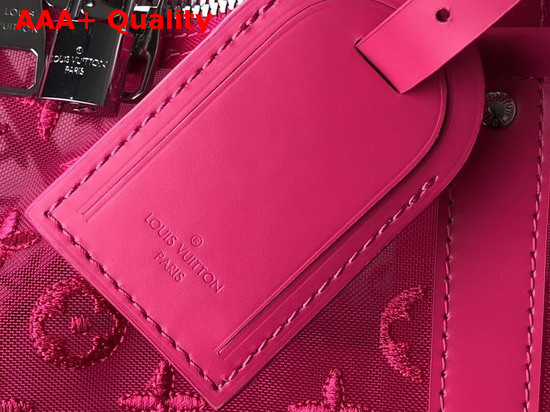 Louis Vuitton Keepall Bandouliere 50 Rose Ultra Light See Through Mesh Embroidered with the Monogram Pattern Replica