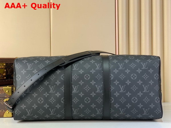 Louis Vuitton Keepall Bandouliere 50 Travel Bag in Monogram Eclipse Coated Canvas M14202 Replica