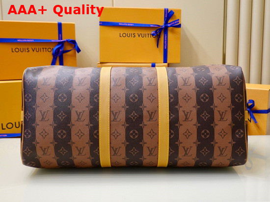 Louis Vuitton Keepall Bandouliere 50 Travel Bag in Monogram Stripes Brown Canvas Nigo x Louis Vuitton Capsule Collection M45967 Replica