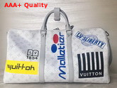 Louis Vuitton Keepall Bandouliere 50 White Monogram Canvas with Colorful Logos M44643 Replica