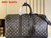 Louis Vuitton Keepall Bandouliere 50 in Black Brushed Monogram Cowhide Leather M11596 Replica
