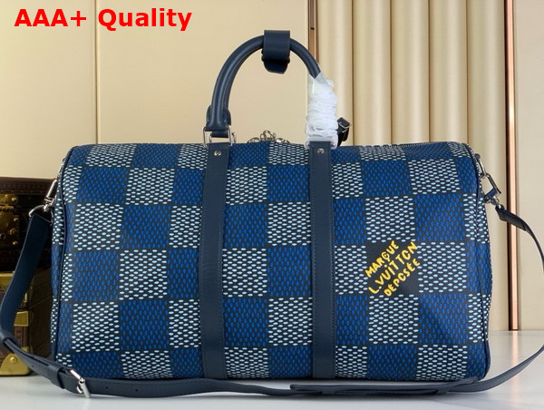Louis Vuitton Keepall Bandouliere 50 in Blue Damier Heritage Coated Canvas N40861 Replica