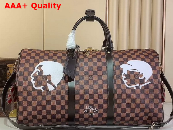 Louis Vuitton Keepall Bandouliere 50 in Brown Damier Phriendship Coated Canvas N40799 Replica