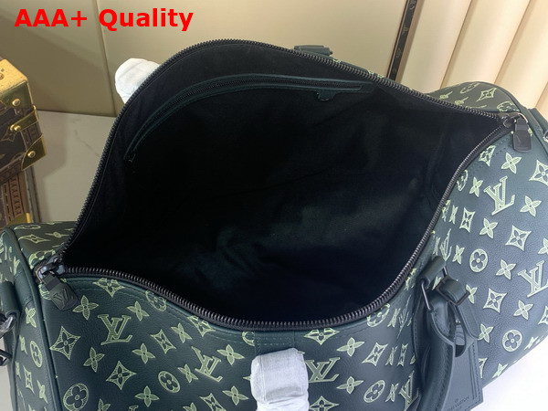 Louis Vuitton Keepall Bandouliere 50 in Forest Green Monogram Shadow Calf Leather M27179 Replica