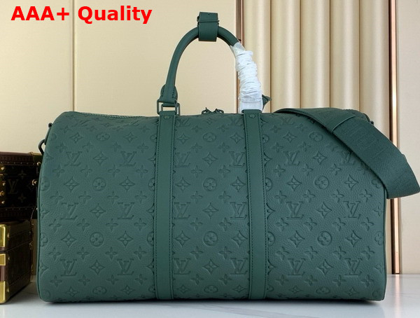 Louis Vuitton Keepall Bandouliere 50 in Forest Green Monogram Taurillon Leather M24440 Replica