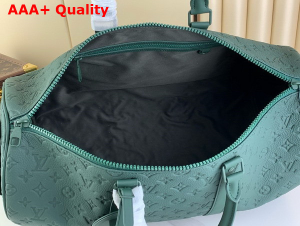 Louis Vuitton Keepall Bandouliere 50 in Forest Green Monogram Taurillon Leather M24440 Replica