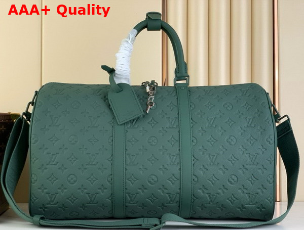 Louis Vuitton Keepall Bandouliere 50 in Forest Green Monogram Taurillon Leather M24440 Replica