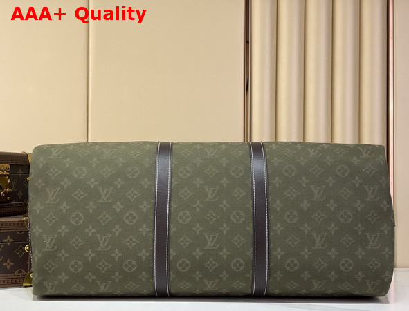 Louis Vuitton Keepall Bandouliere 50 in Khaki Green Monogram Surplus Jacquard Textile M2A111 Replica