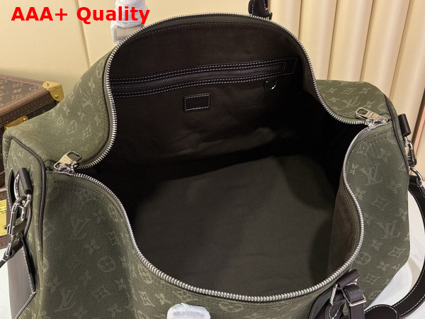 Louis Vuitton Keepall Bandouliere 50 in Khaki Green Monogram Surplus Jacquard Textile M2A111 Replica