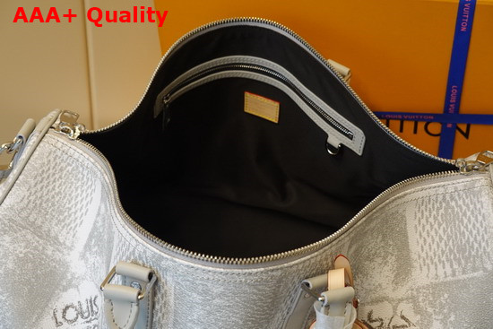 Louis Vuitton Keepall Bandouliere 50 in Light Grey Damier Salt Canvas N50069 Replica