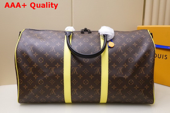 Louis Vuitton Keepall Bandouliere 50 in Monogram Macassar Canvas Florescent Yellow M45866 Replica