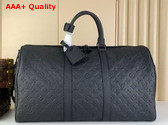 Louis Vuitton Keepall Bandouliere 50 in Monogram Shadow Leather M44810 Replica