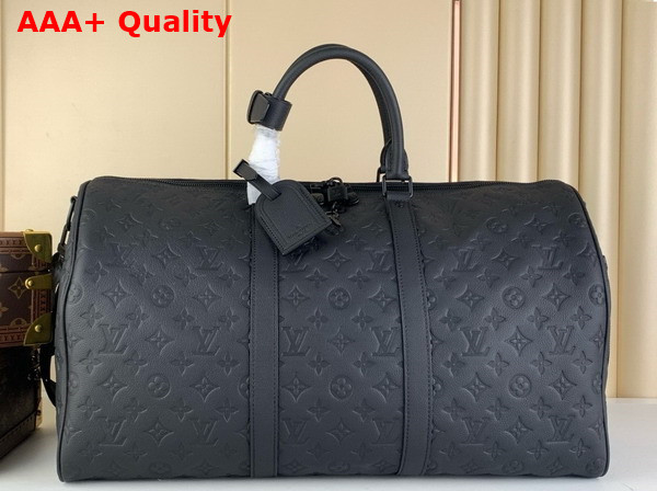 Louis Vuitton Keepall Bandouliere 50 in Monogram Shadow Leather M44810 Replica