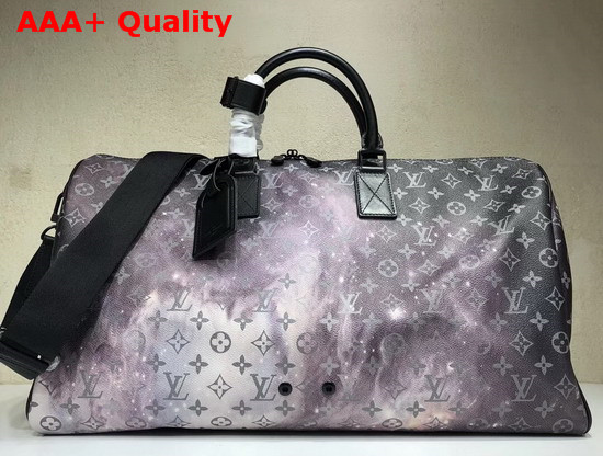 Louis Vuitton Keepall Bandouliere 50 in Printed Monogram Galaxy Canvas M44166 Replica