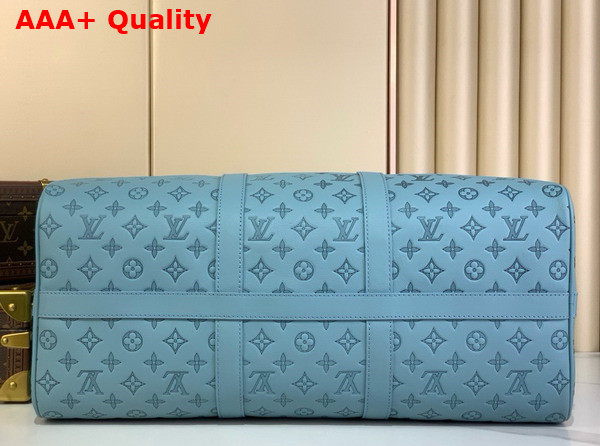 Louis Vuitton Keepall Bandouliere 50 in Sky Blue Monogram Shadow Embossed Calf Leather M14842 Replica
